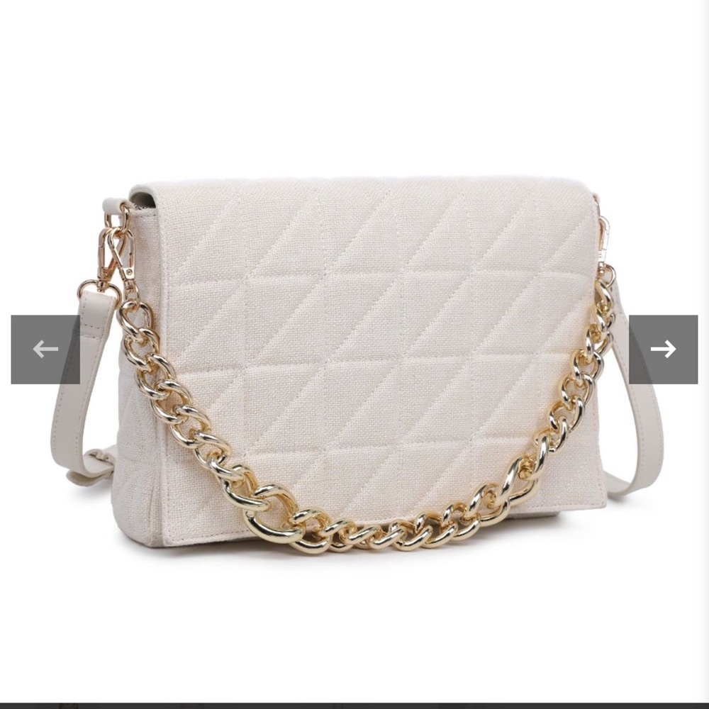 Urban Expressions Temperance Crossbody chain bag in Ivory/Oatmeal/Off Wh…